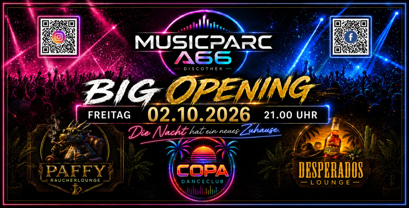 Big Opening am 02. Oktober 2026 im Musicparc A66