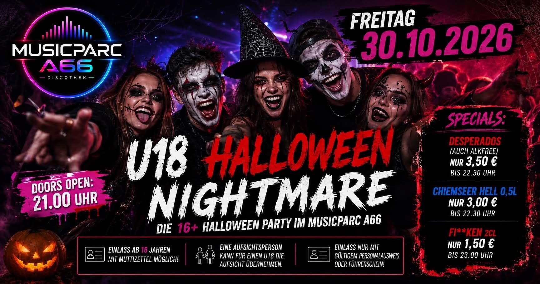 U18 Halloween Nightmare am 30. Oktober 2026